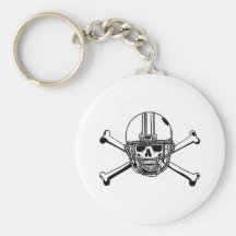 Skull & Cross Bones Football Player Key Chain