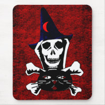 Skull, Crossbones, and Cat Mousepads