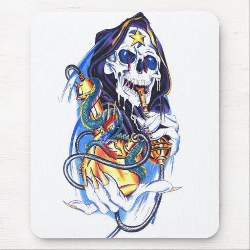 skull death bong mouse mat