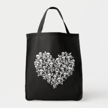 Skull Heart Canvas Bag