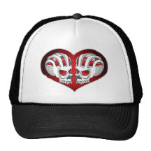 skull-heart hats