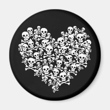 Skull Heart Refrigerator Magnet