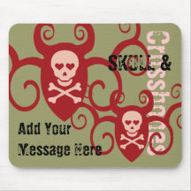Skull in Tatoo Scroll Mousepad