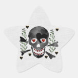 Skull of Hearts Star Stickers