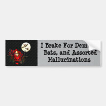 Skull Of Love and Bats Bumper Sticker