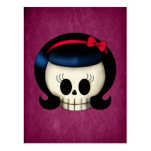 Skull of Rockabilly Girl Post Cards