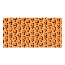 Skull Pattern, Orange. Customized Photo Card