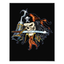 Skull Pirate with Sword and Hook by Al Rio Photo Art