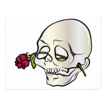 Skull ~ Red Rose 2 Tattoo Skull Fantasy Art Postcards