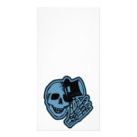 Skull Top Hat Gentleman Blue Photo Card
