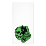 Skull Top Hat Gentleman Green Picture Card