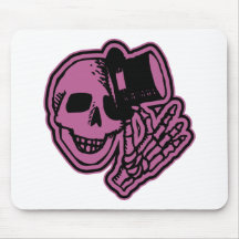 Skull Top Hat Gentleman Pink Mousepad