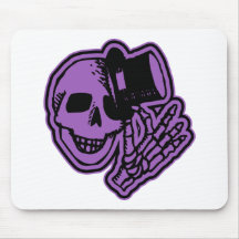 Skull Top Hat Gentleman Purple Mousemat
