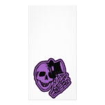 Skull Top Hat Gentleman Purple Personalized Photo Card