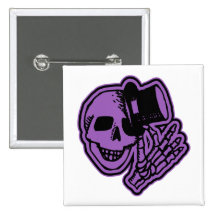 Skull Top Hat Gentleman Purple Pins