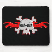 skull w sunglasses mouse mats