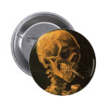 Skull with Cigarette Button Badge