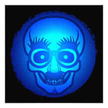 Skull with funny glasses Halloween party invites