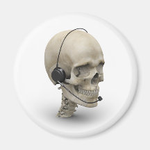 Skull with headset magnets