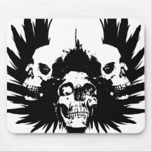 Skulls and Wing - Black Mouse Mats