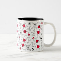 Skulls Bones Broken Heart mug