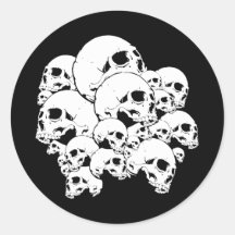 Skulls Bunch Round Sticker