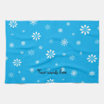 Sky blue and white snowflake towels