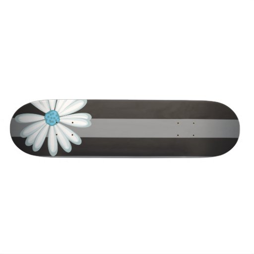 Sky Blue Floral Racing Tribal Daisy Tattoo Pattern Skateboards