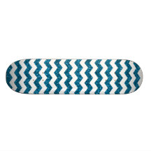 Sky blue glitter chevrons skate boards