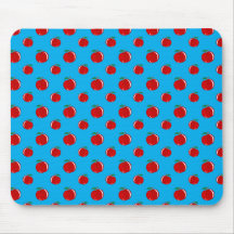 Sky blue red apple pattern mousemats