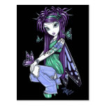 "Sky" Butterfly Rose Fairy Postcard
