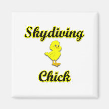 Skydiving Chick Refrigerator Magnet