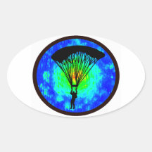 SKYDIVING EARTH VIEW OVAL STICKER