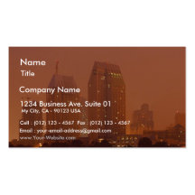Skyline City Cities Fog Morning 3 Business Card Templates