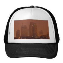 Skyline City Cities Fog Morning 3 Mesh Hats