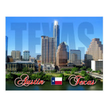 Skyline of Downtown Austin, Texas Postcards
