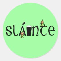 Slainte Gaelic Round Stickers