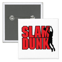 slam dunk text red and black pinback buttons