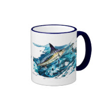Slashing Marlin Jumping with Tuna Coffee Mugs