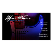 Sleek Electric Guitar Musician Business card