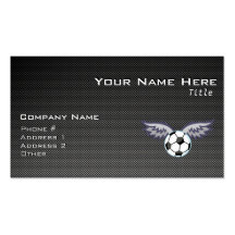 Sleek Soccer Ball Wings Business Card