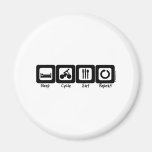 Sleep Cycle Eat Repeat Fridge Magnets