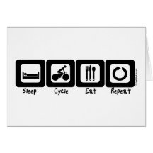 Sleep Cycle Eat Repeat Greeting Cards