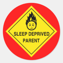 Sleep Deprived Parent Stickers - Red