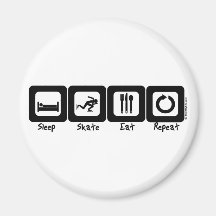Sleep Skate Eat Repeat Fridge Magnet