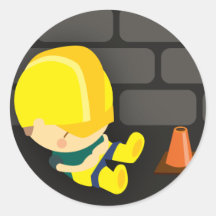Sleeping Construction worker Sticker