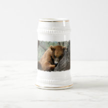 Sleeping Kodiak Bear  Beer Stein Mugs