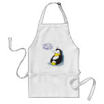 sleeping penguin dreaming about fish apron aprons