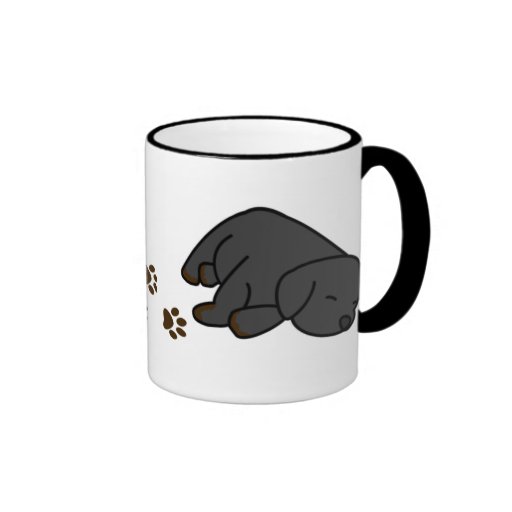 Sleepy Black Lab Puppy Mug