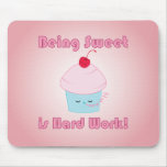 Sleepy Cupcake and Cherry Kawaii mouse pad